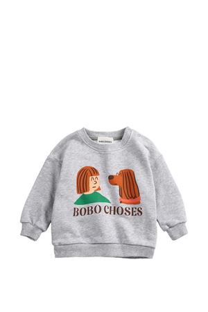grey cotton sweatshirt BOBO CHOSES KIDS | B126AB030.